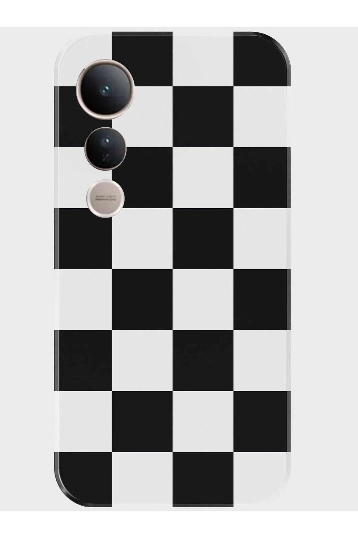 Activist Vivo V50 Lite Kılıf Kamera Korumalı Baskılı Silikon Kapak - kareli
