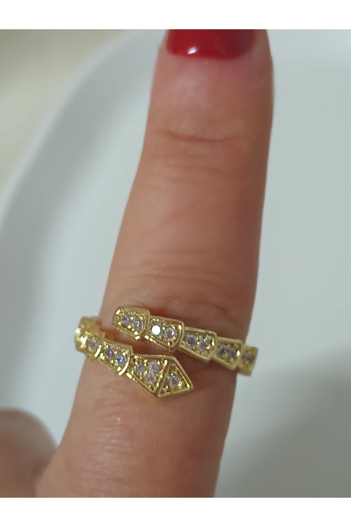 mos&more Gold Yılan Ayarlanabilir Yüzük