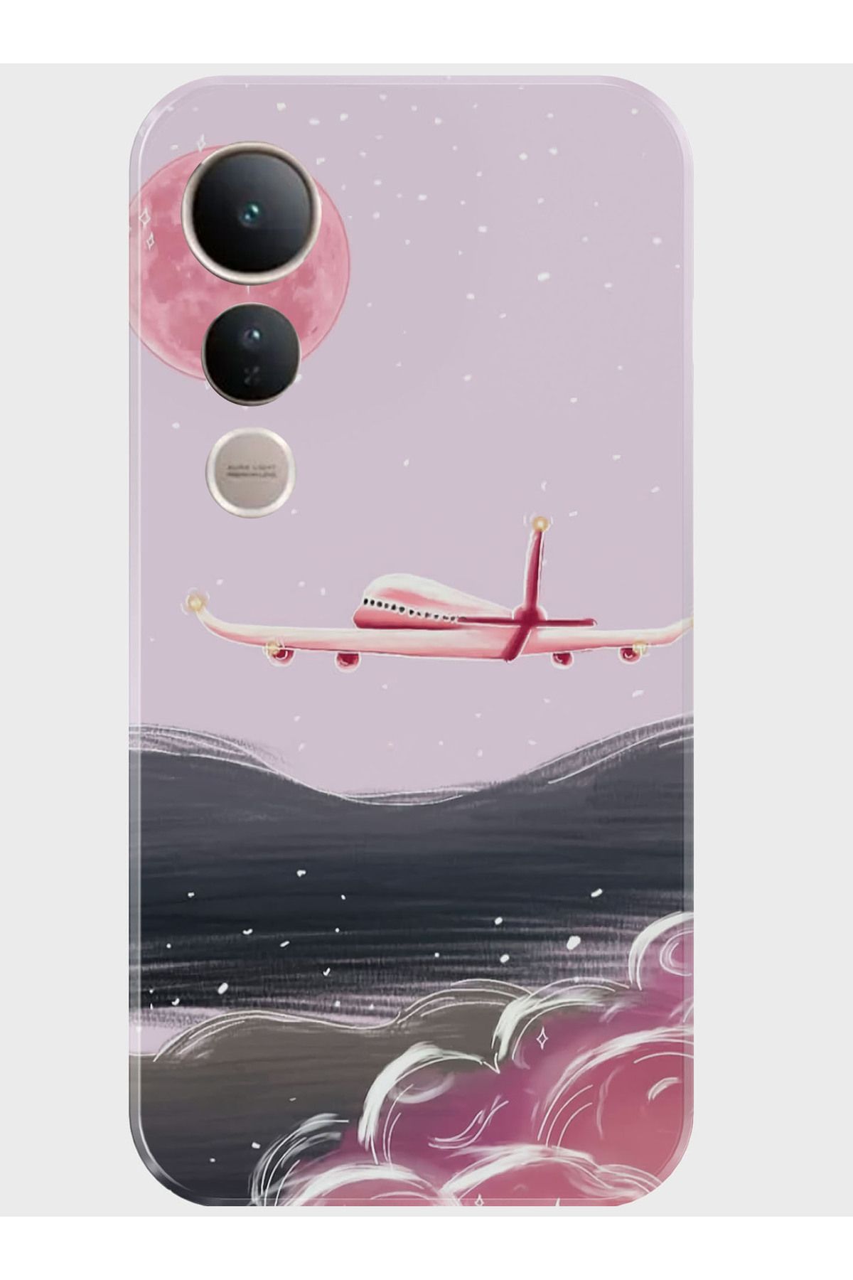 Activist Vivo V50 Lite Kılıf Kamera Korumalı Baskılı Silikon Kapak - plane