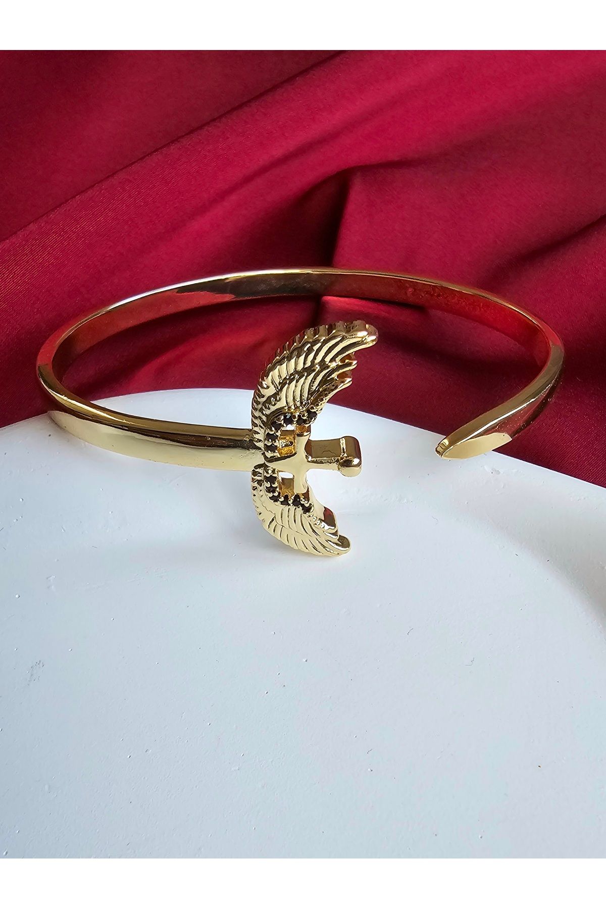 Zivazer Store kadın çelik kararmaz anka kuşlu gold renginde sıkma bileklik
