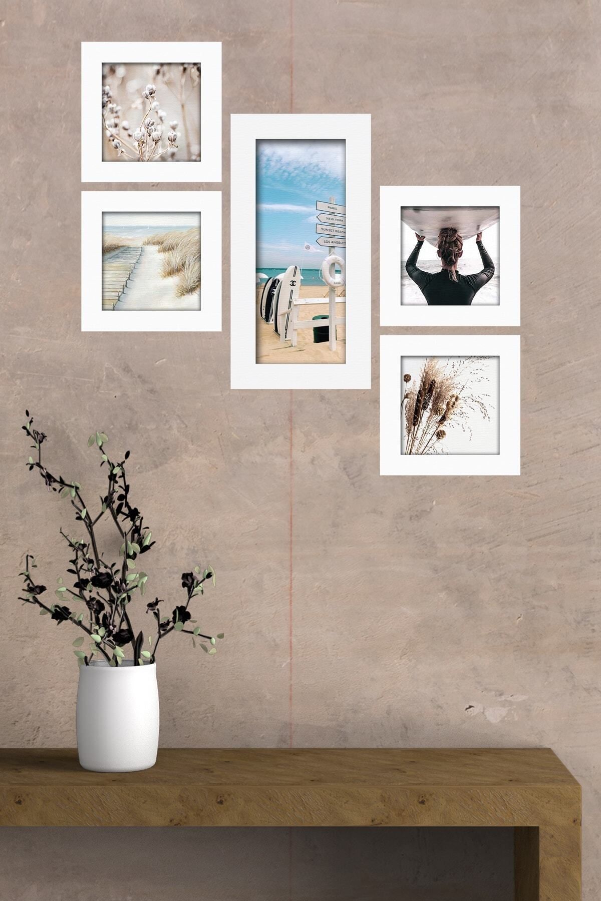 Pi Dekorasyon Collage Style 5 Parçalı Mdf Tablo Atf245
