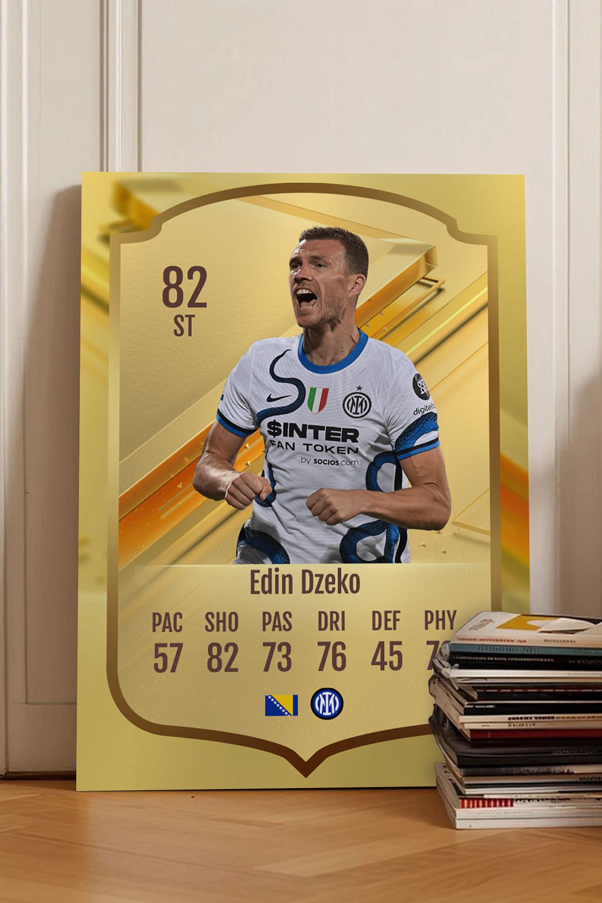 Pi Dekorasyon Futbolcu Fut Card mdf tablo