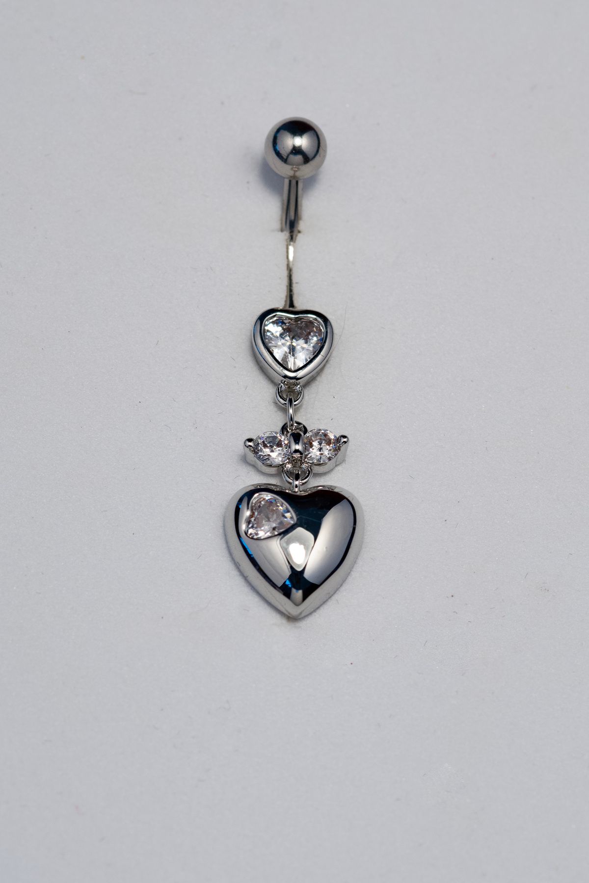 Piercing by Sever KALP SALLANTILI CERRAHİ ÇELİK GÖBEK BELLY PIERCING… GÜMÜŞ/SILVER RENKLİ ve ŞEFFAF TAŞLI.