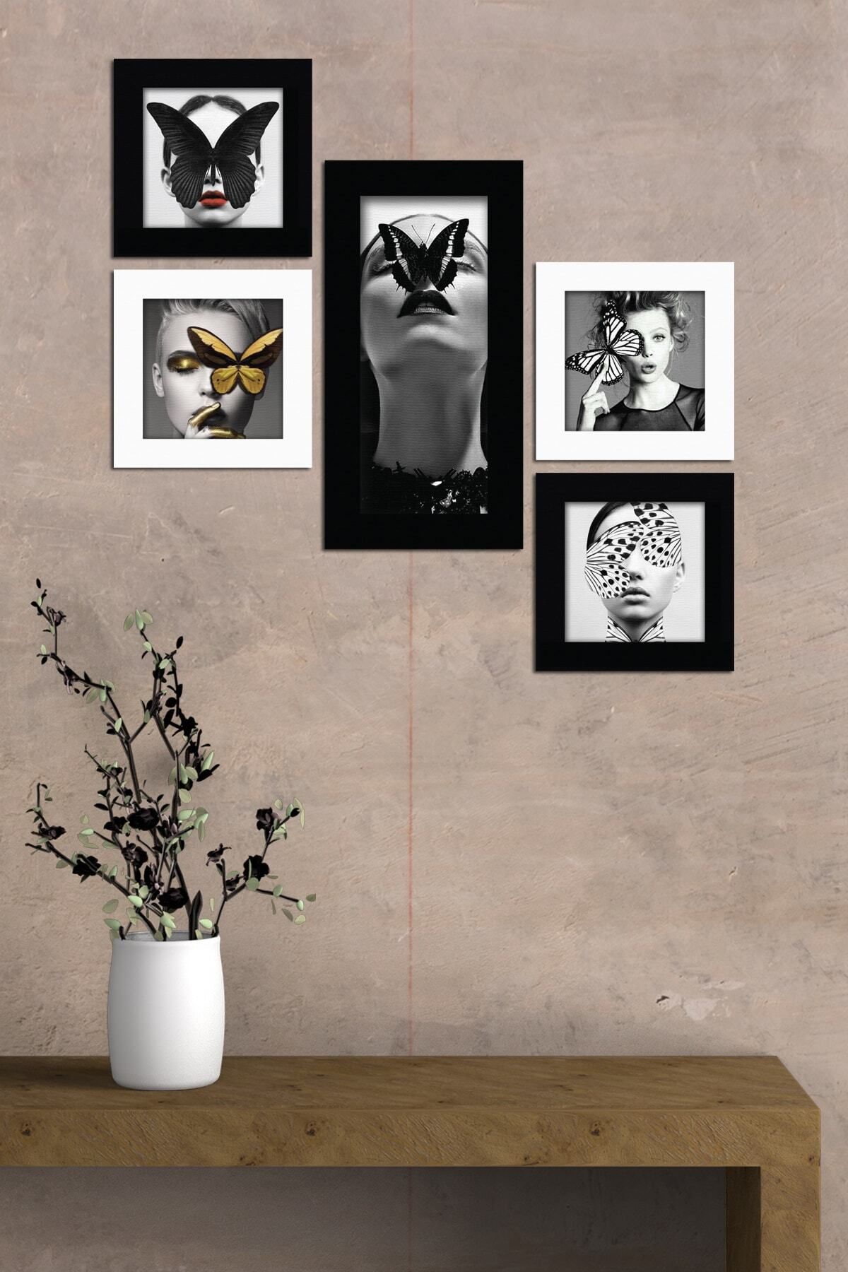 Pi Dekorasyon Collage Style 5 Parçalı Mdf Tablo Atf274