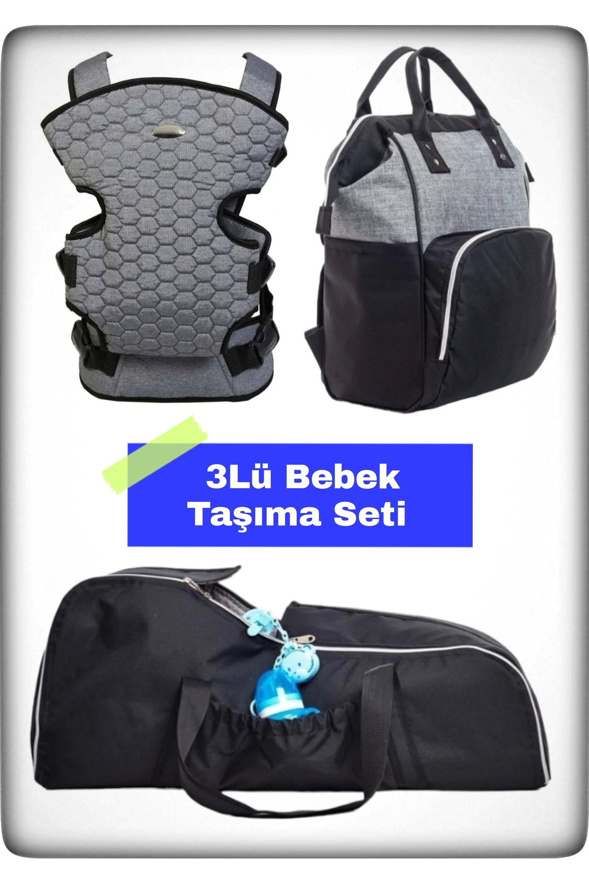 Avşar Baby 3 Lü Bebek Taşıma Seti En İyi Anne Bebek Çantası Portbebe ve Kanguru Modelleri