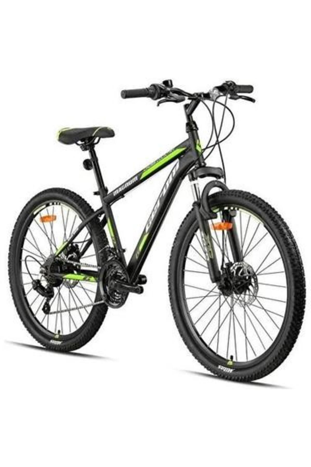 SerenityHaven MAGNUM - 24 - MTB - 14' - 21 Vites - M.Disc - Mat Siyah-Yeşil/Gri