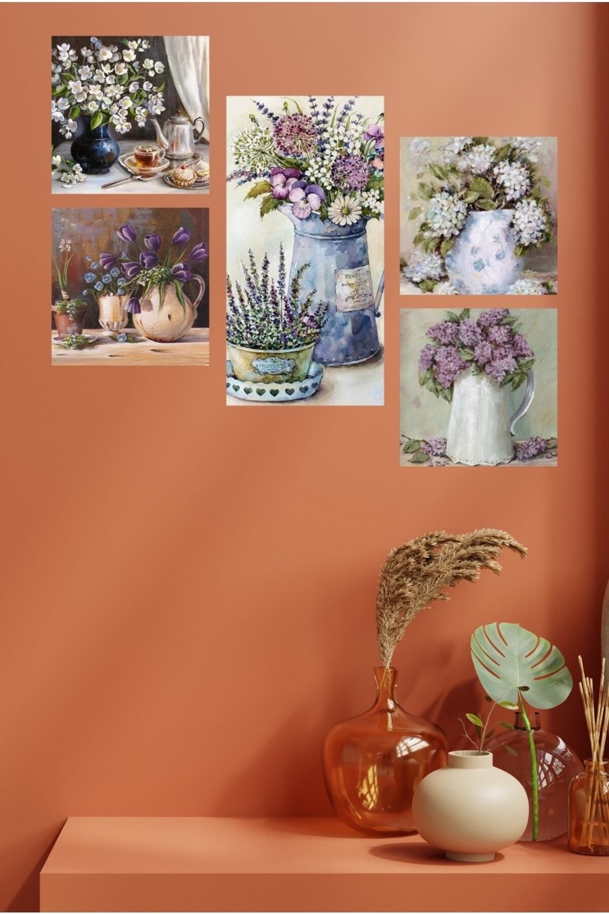 Pi Dekorasyon Collage Style 5 Parçalı MDF Tablo ATF105