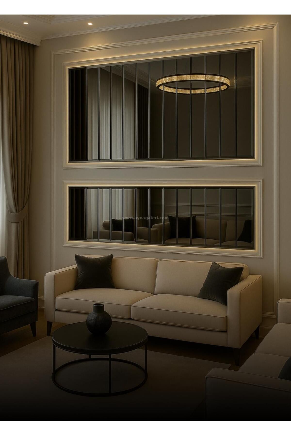 aynagaleri Füme Çıta Ayna 130 cm x 89cm