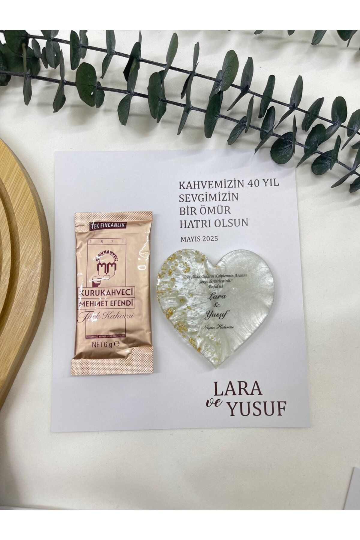 vegaluna Kahve ve Kalp Magnet Hediyelik | Söz, Nişan ve Özel Günler İçin Zarif Hediye