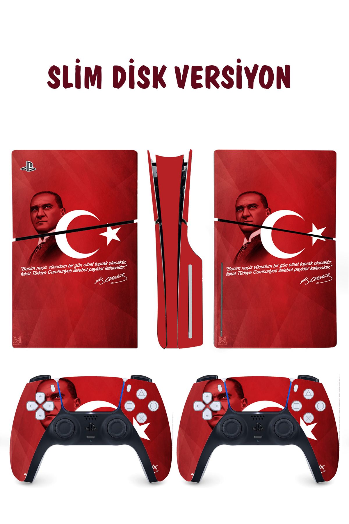 KT Decor Mustafa Kemal Atatürk Playstation 5 Full Sticker Kaplama Seti