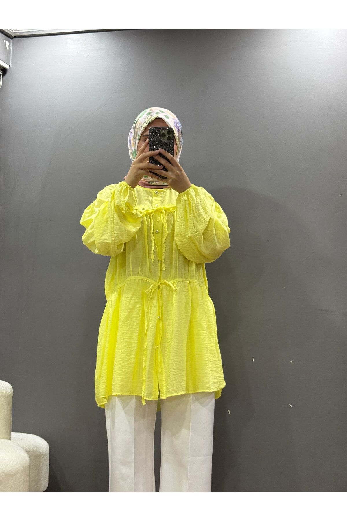 Lunovimoda Kadın önü düğmeli kimono gömlek