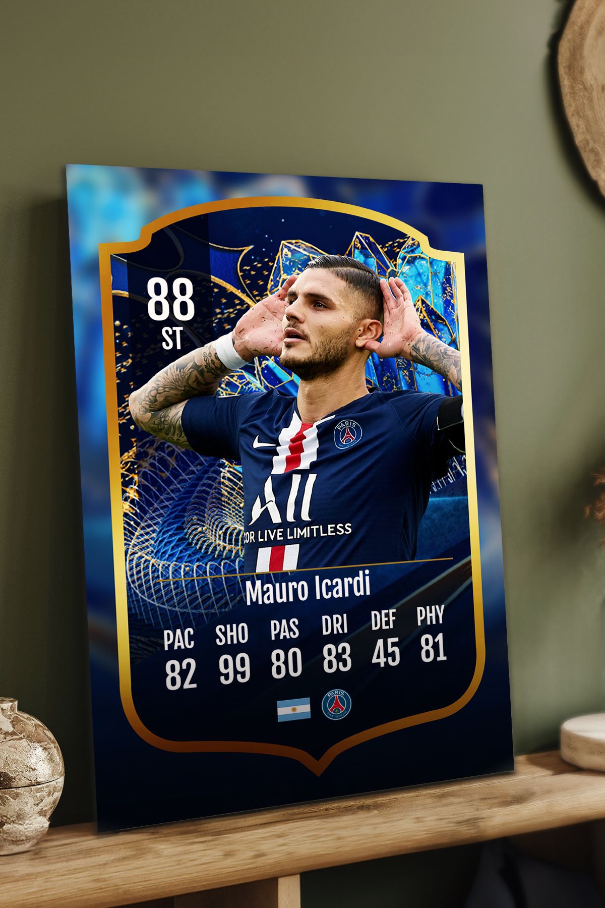 Pi Dekorasyon Futbolcu Fut Card mdf tablo serisi seti