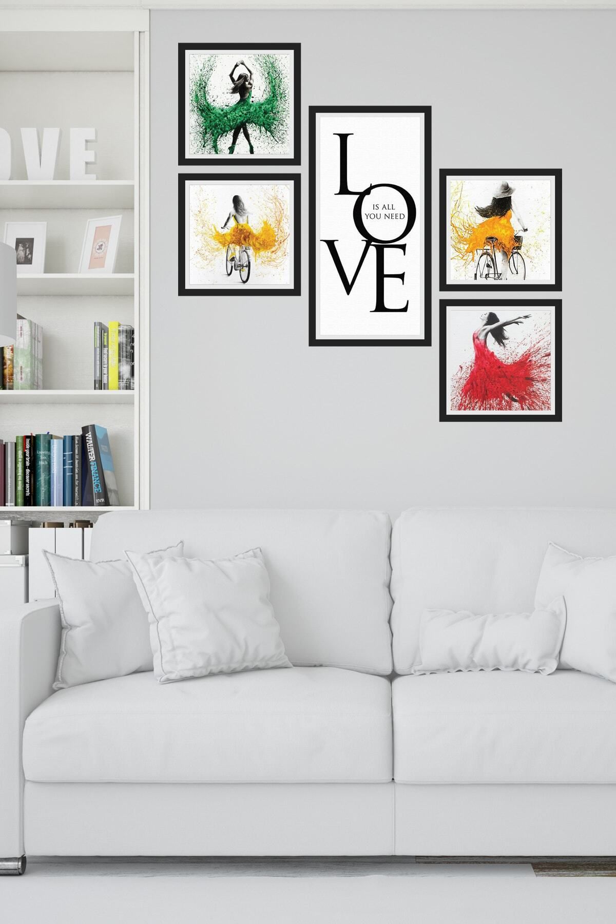 Pi Dekorasyon Collage Style 5 Parçalı Mdf Tablo Atf299