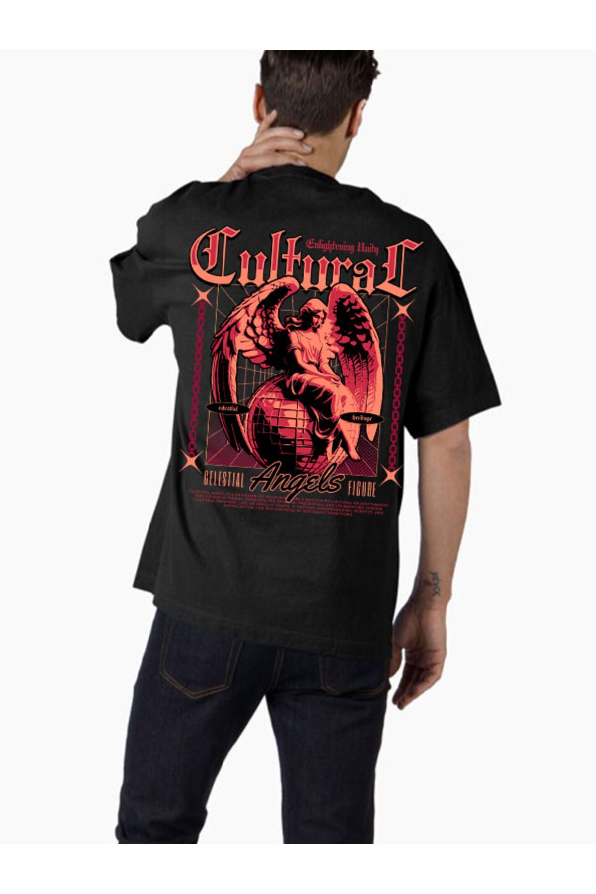 COMVİCHO Unisex streetwear13 Tasarım Baskılı Oversize T-Shirt