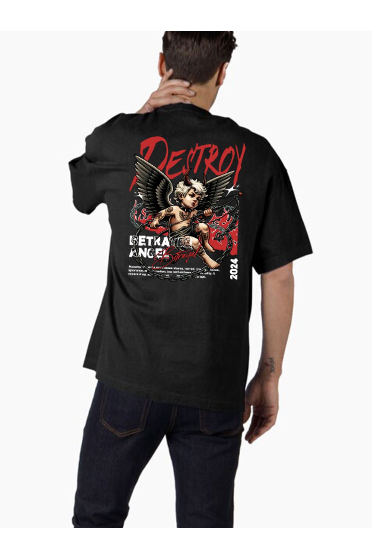 COMVİCHO Unisex streetwear41 Tasarım Baskılı Oversize T-Shirt