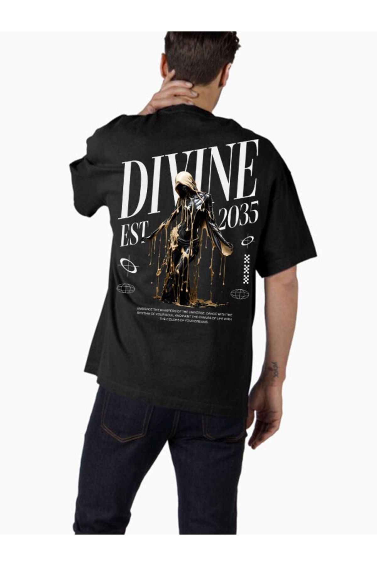 COMVİCHO Unisex streetwear2 Tasarım Baskılı Oversize T-Shirt