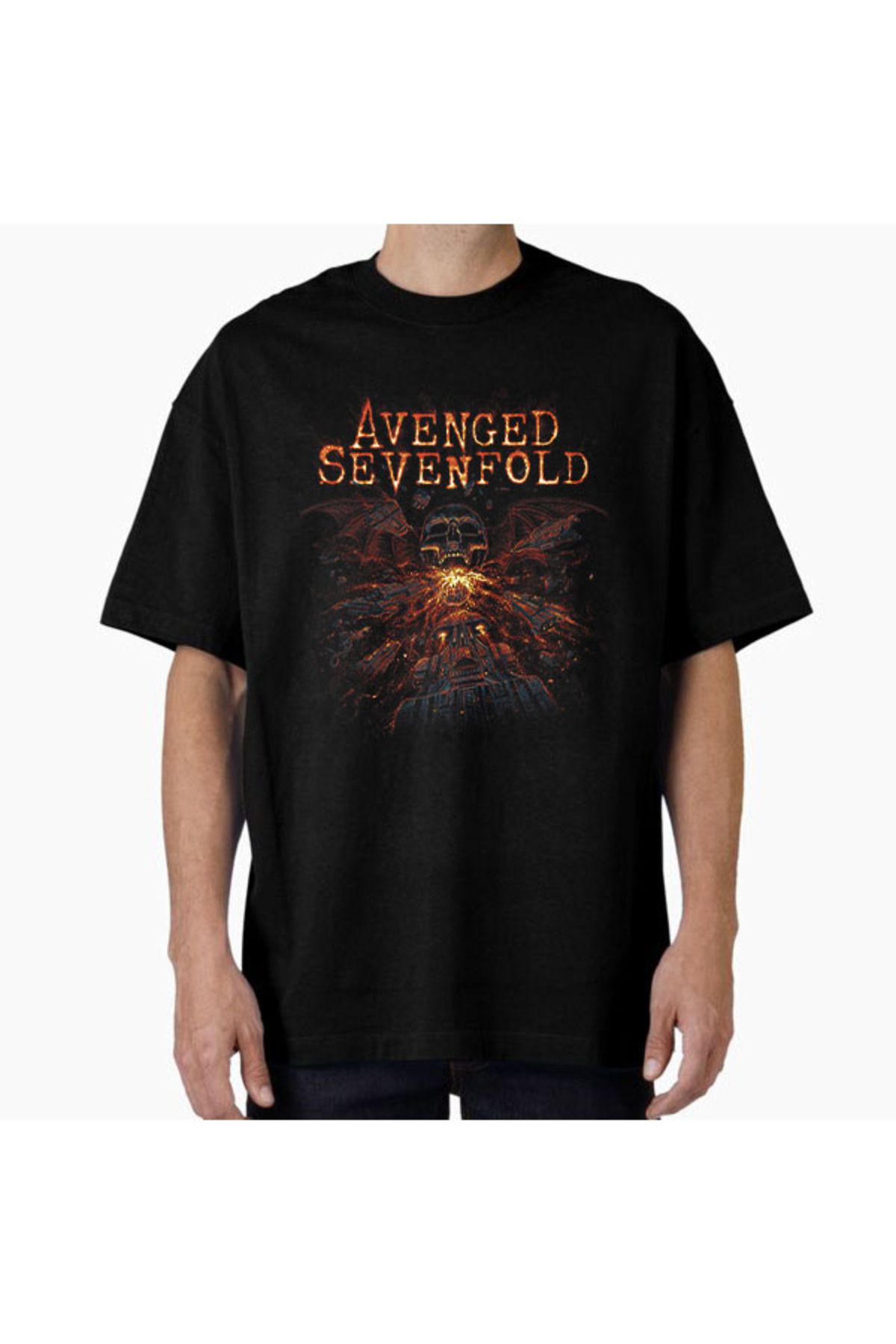 COMVİCHO Unisex avenget3 Tasarım Baskılı Oversize T-Shirt