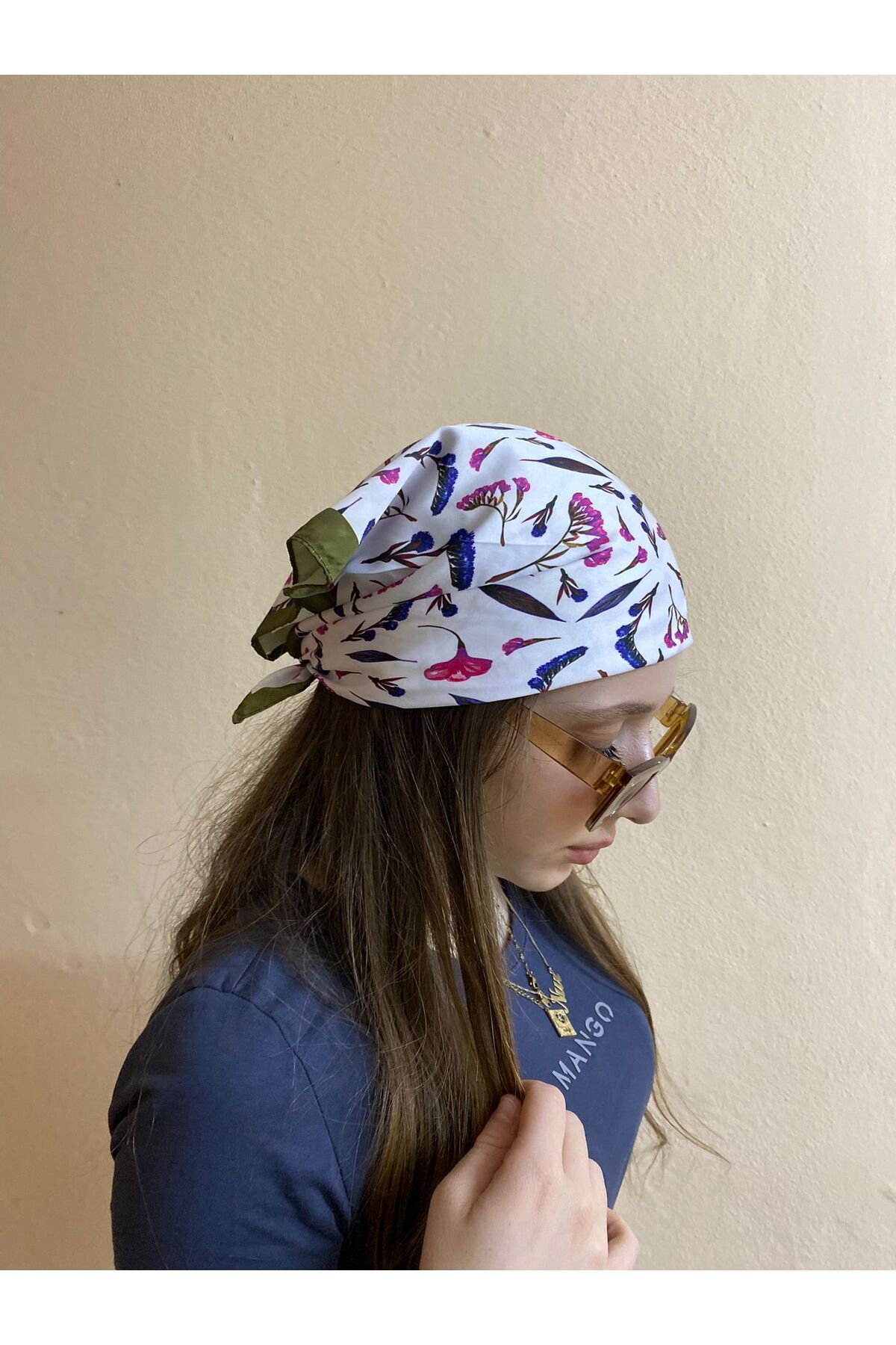 sema aksesuar Çiçek Desenli Fular - Bandana
