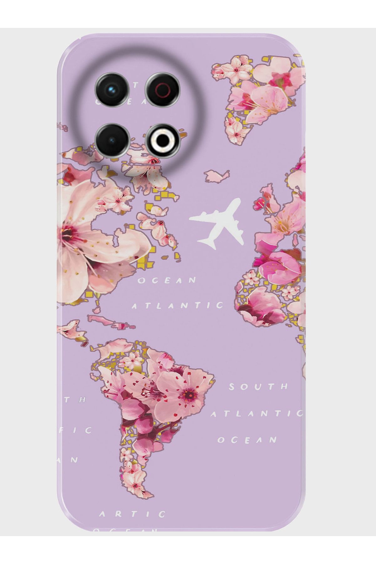 Activist Tecno Spark 30 Pro Kılıf Kamera Korumalı Baskılı Silikon Kapak - purplemap
