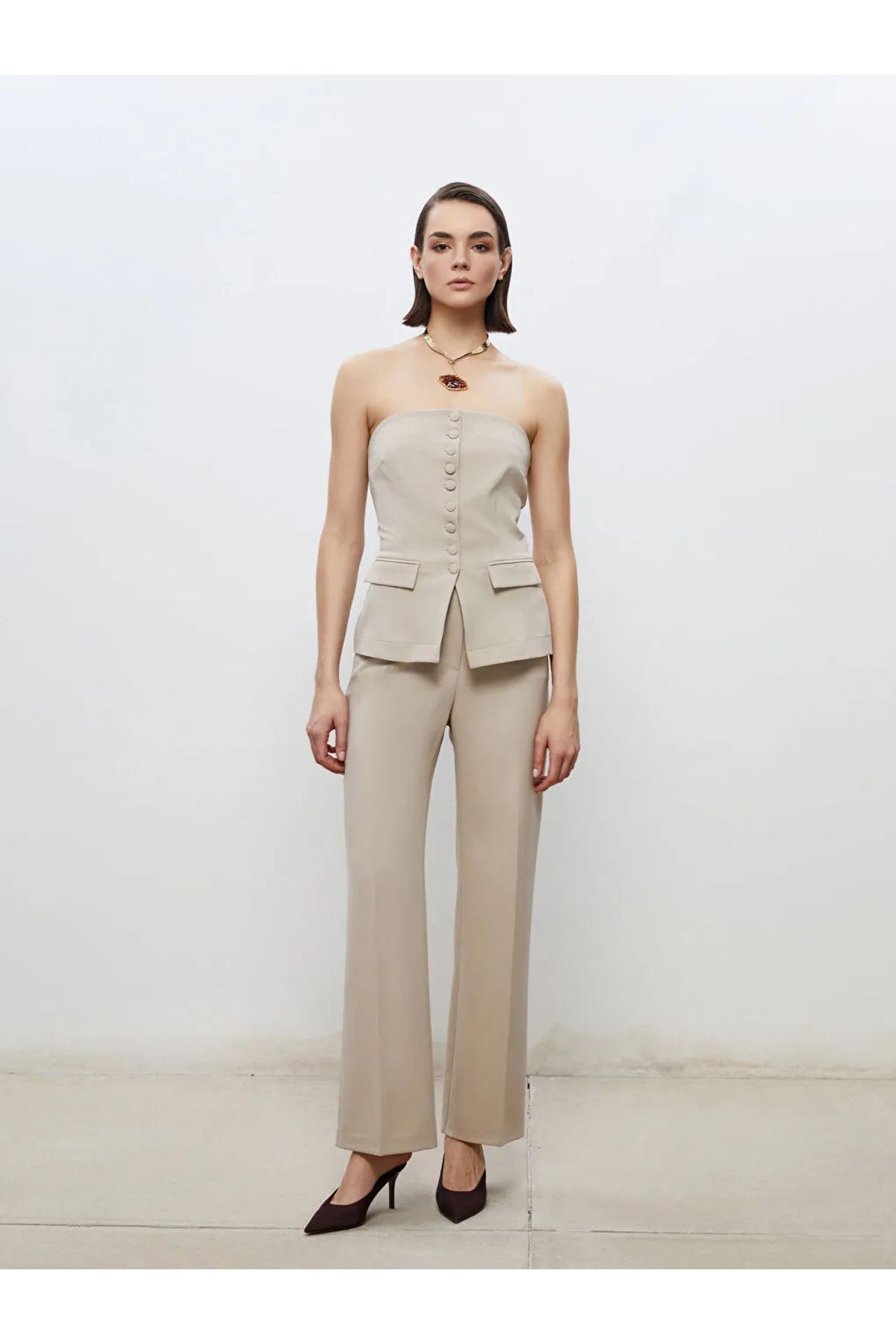 LC Waikiki Soulife Bej Standart Fit Kadın Pantolon