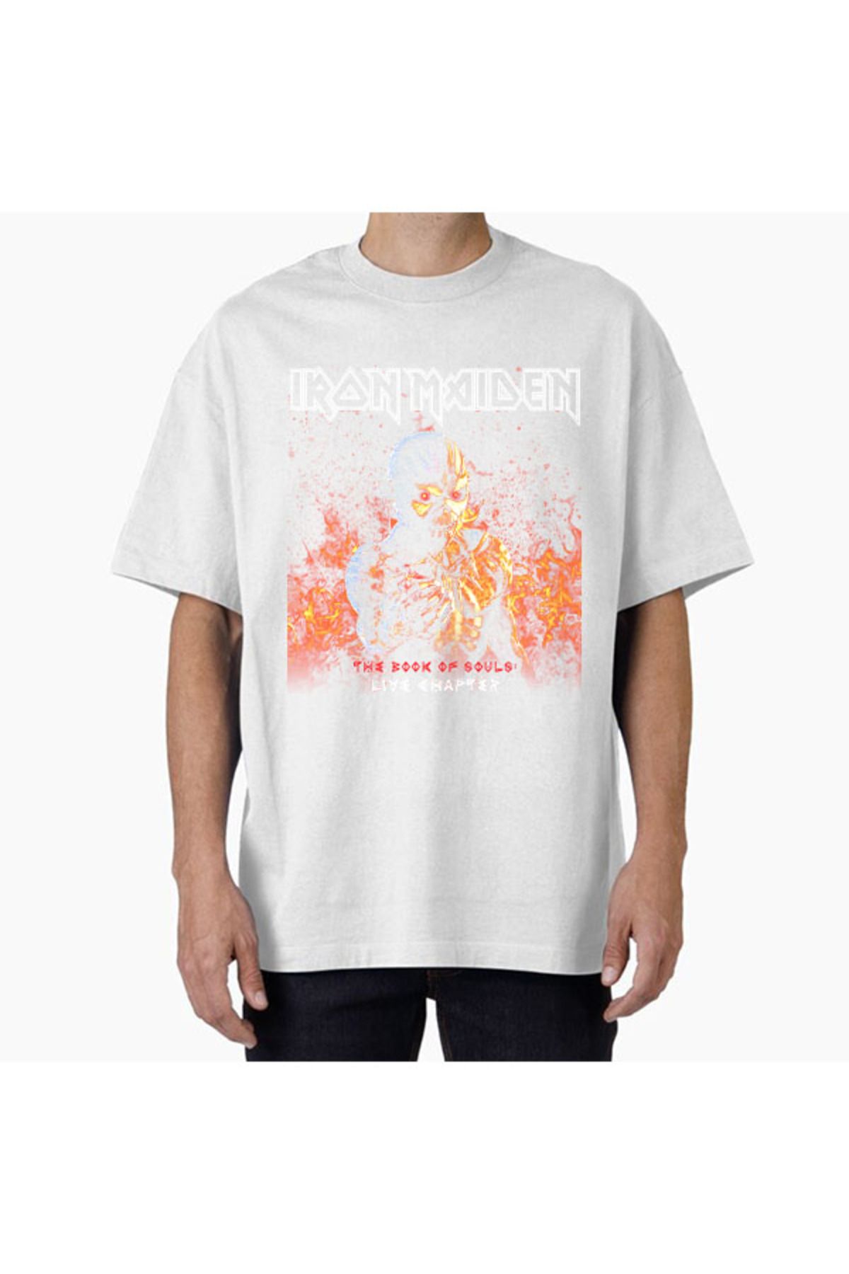 COMVİCHO Unisex maiden6 Tasarım Baskılı Oversize T-Shirt