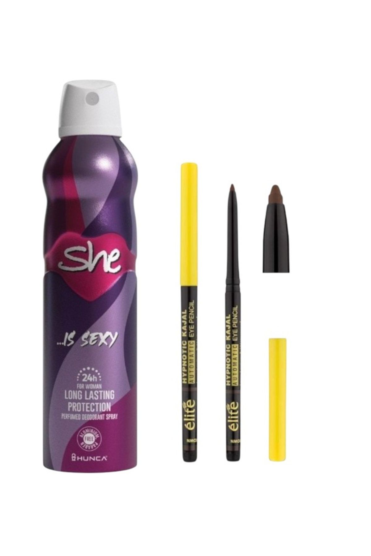 She Sexy Kadın Deodorant 150ml + Elite Kajal Göz Kalemi ( Kahve )