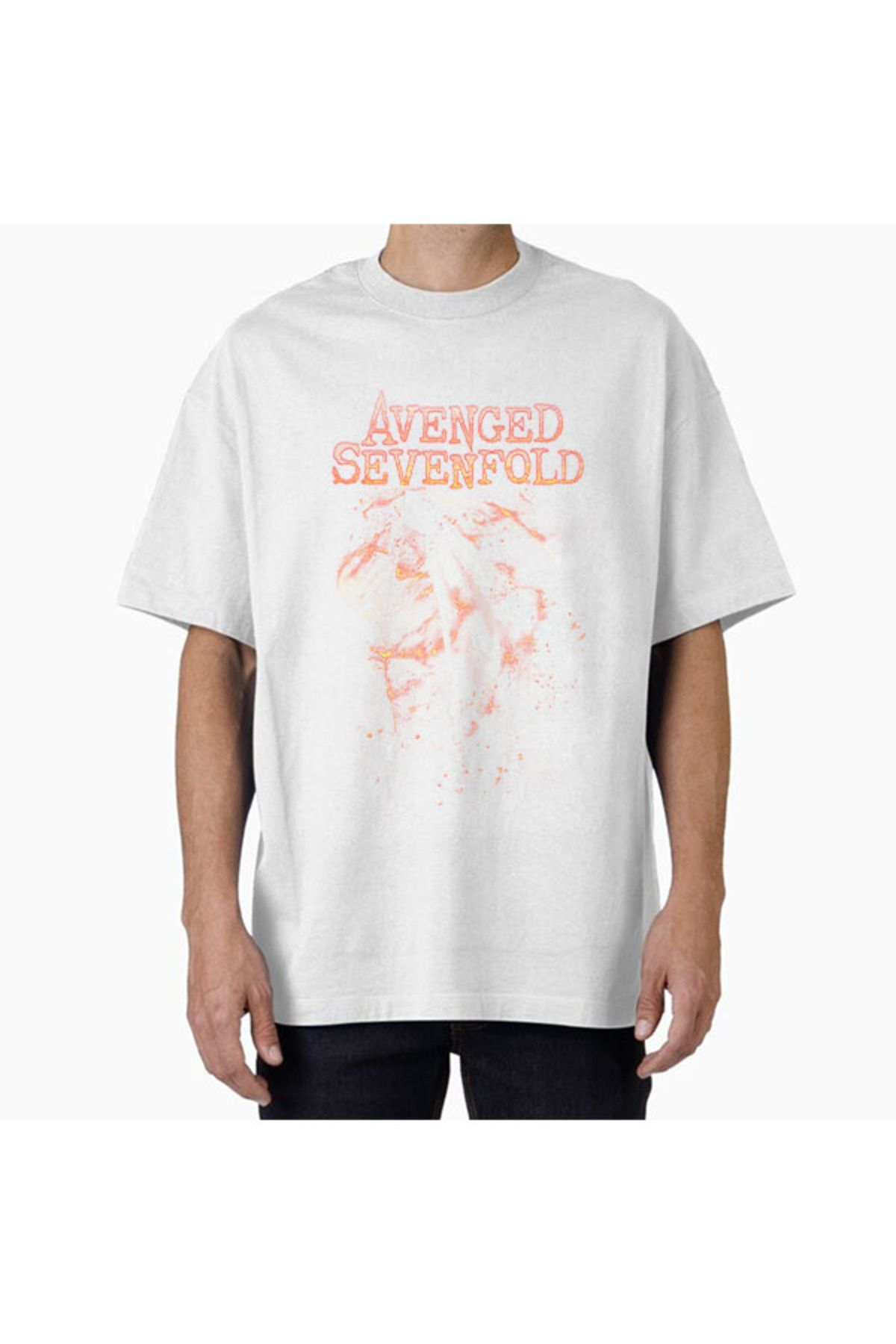 COMVİCHO Unisex avenged2 Tasarım Baskılı Oversize T-Shirt