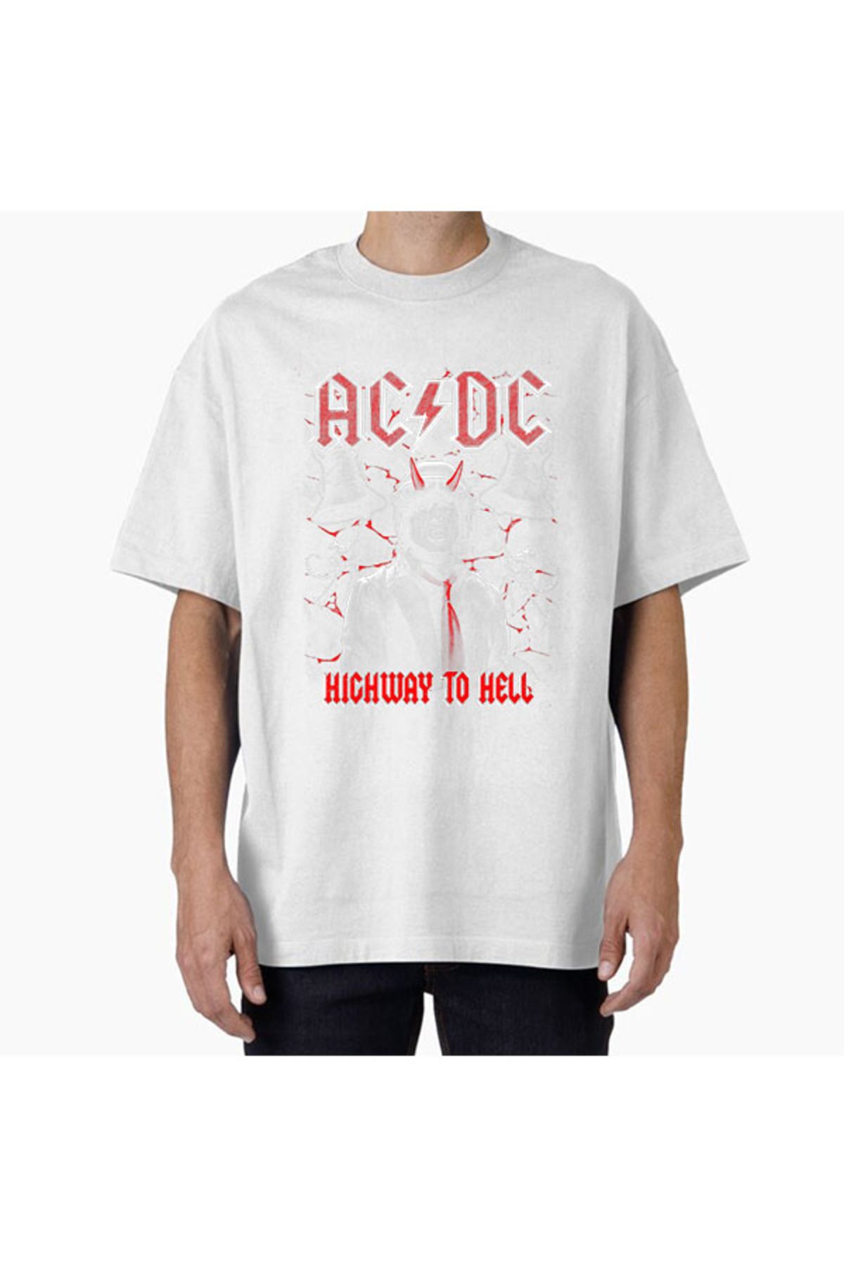 COMVİCHO Unisex acdec3 Tasarım Baskılı Oversize T-Shirt