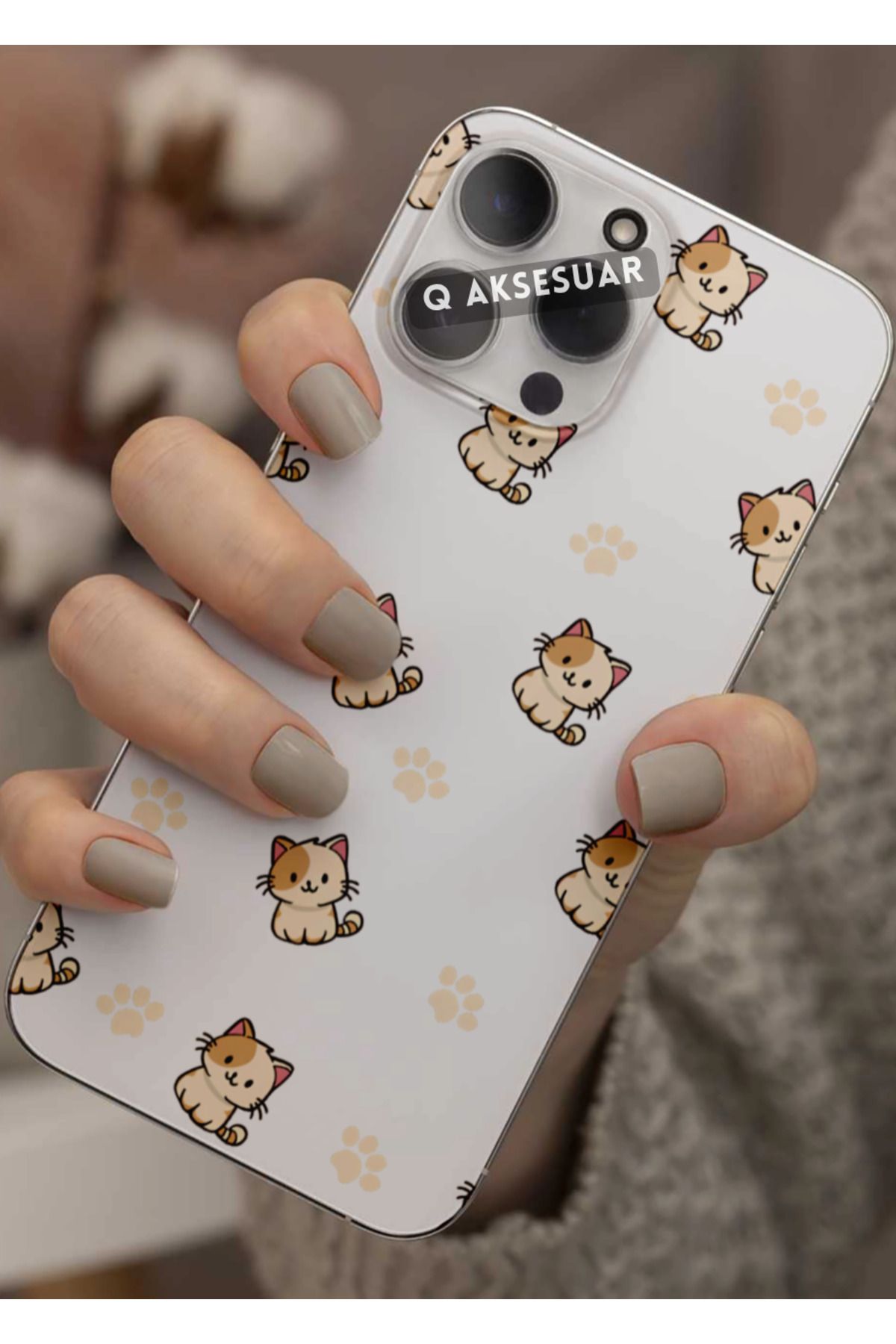 Q Aksesuar İnfinix Note 40 Uyumlu Sevimli Kedi Tasarımlı Şeffaf Telefon Kılıfı Kapak Case