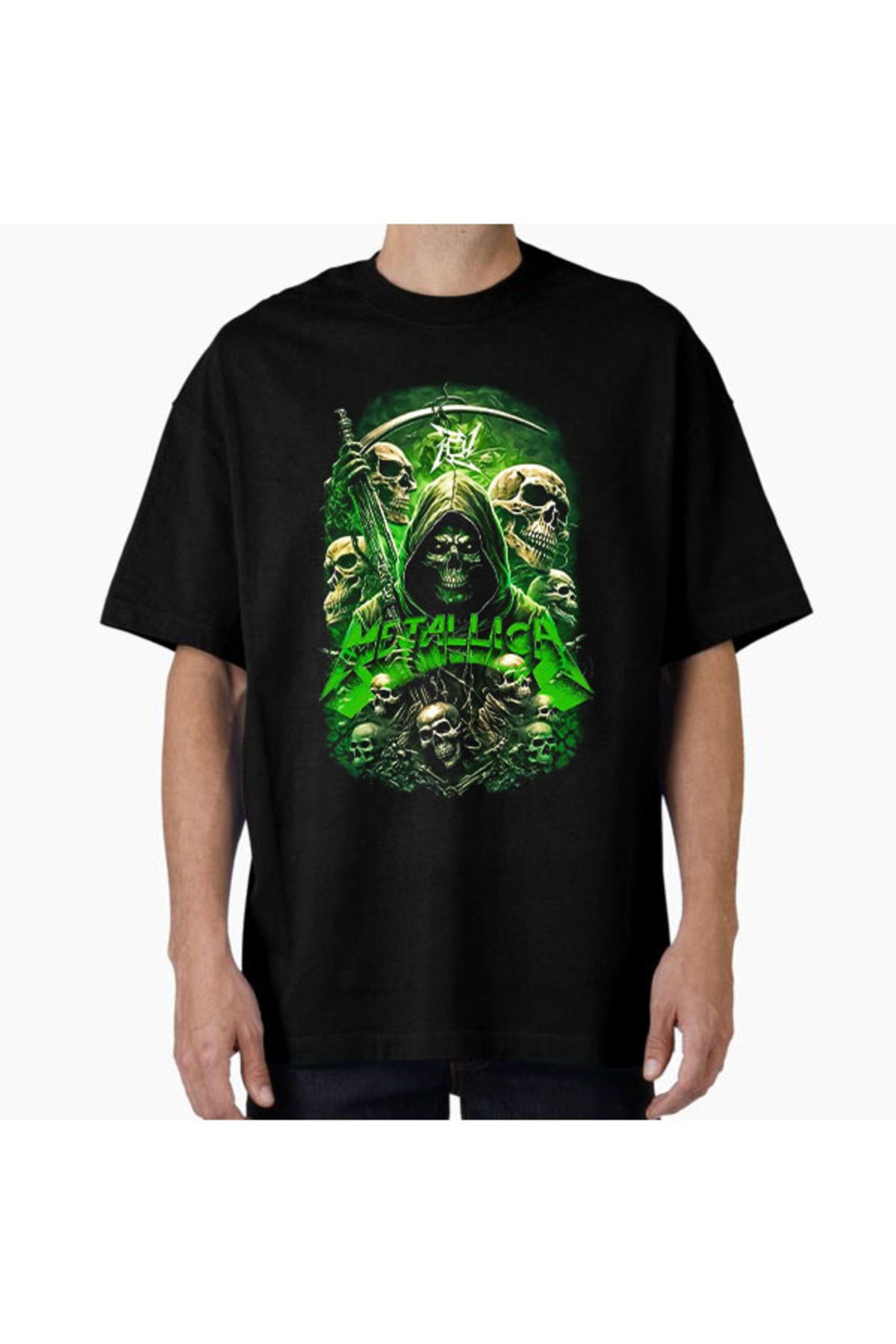 COMVİCHO Unisex Metallica35 Tasarım Baskılı Oversize T-Shirt