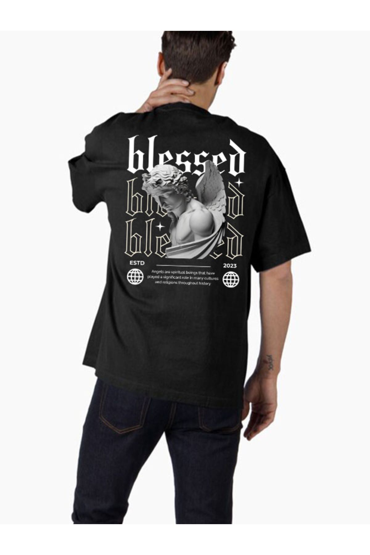 COMVİCHO Unisex streetwear47 Tasarım Baskılı Oversize T-Shirt