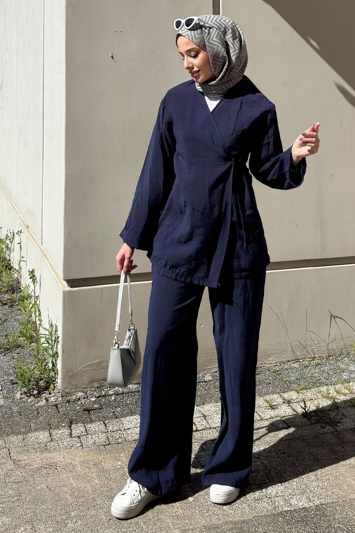 Tesettür Diyarı Yazlık Kumaş Kimono Takım