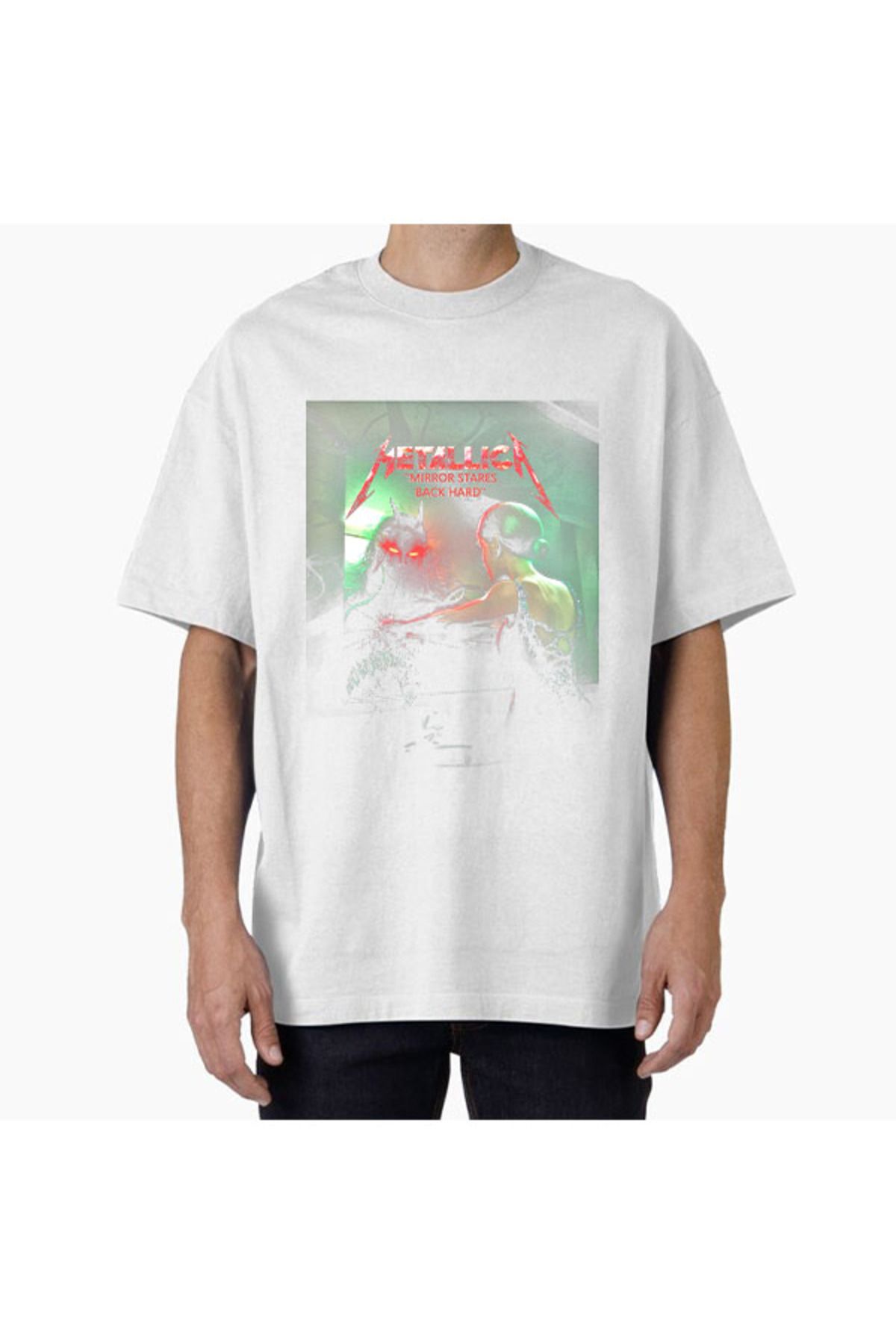 COMVİCHO Unisex Metallica20 Tasarım Baskılı Oversize T-Shirt