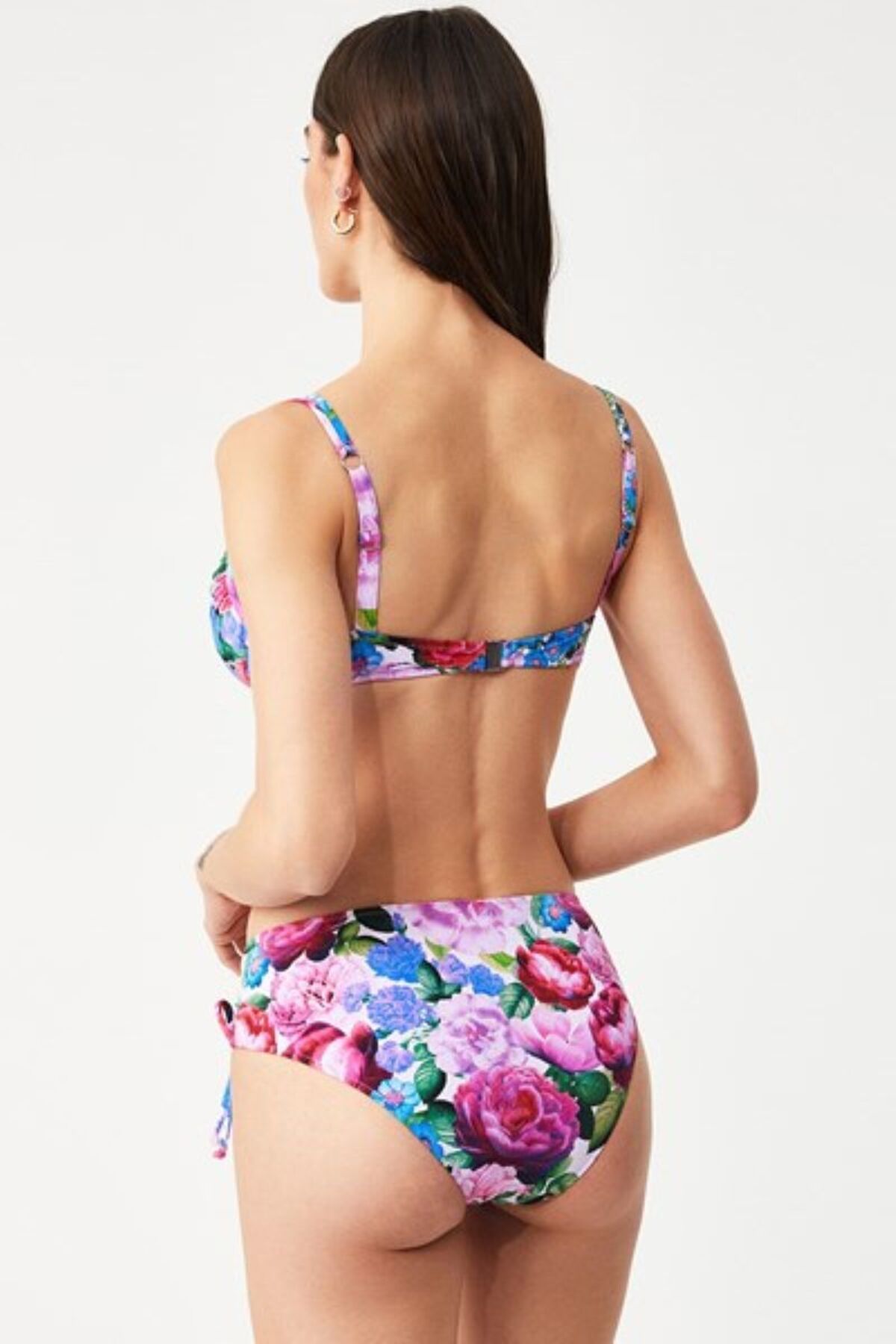 Kom-Push up Filled Covered Wire Fio Pink Patterned Recovery Bikini Set 4