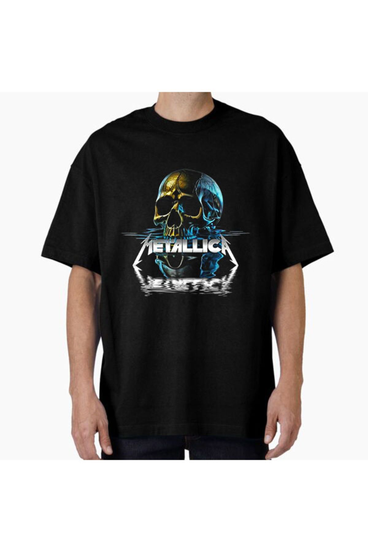 COMVİCHO Unisex Metallica31 Tasarım Baskılı Oversize T-Shirt
