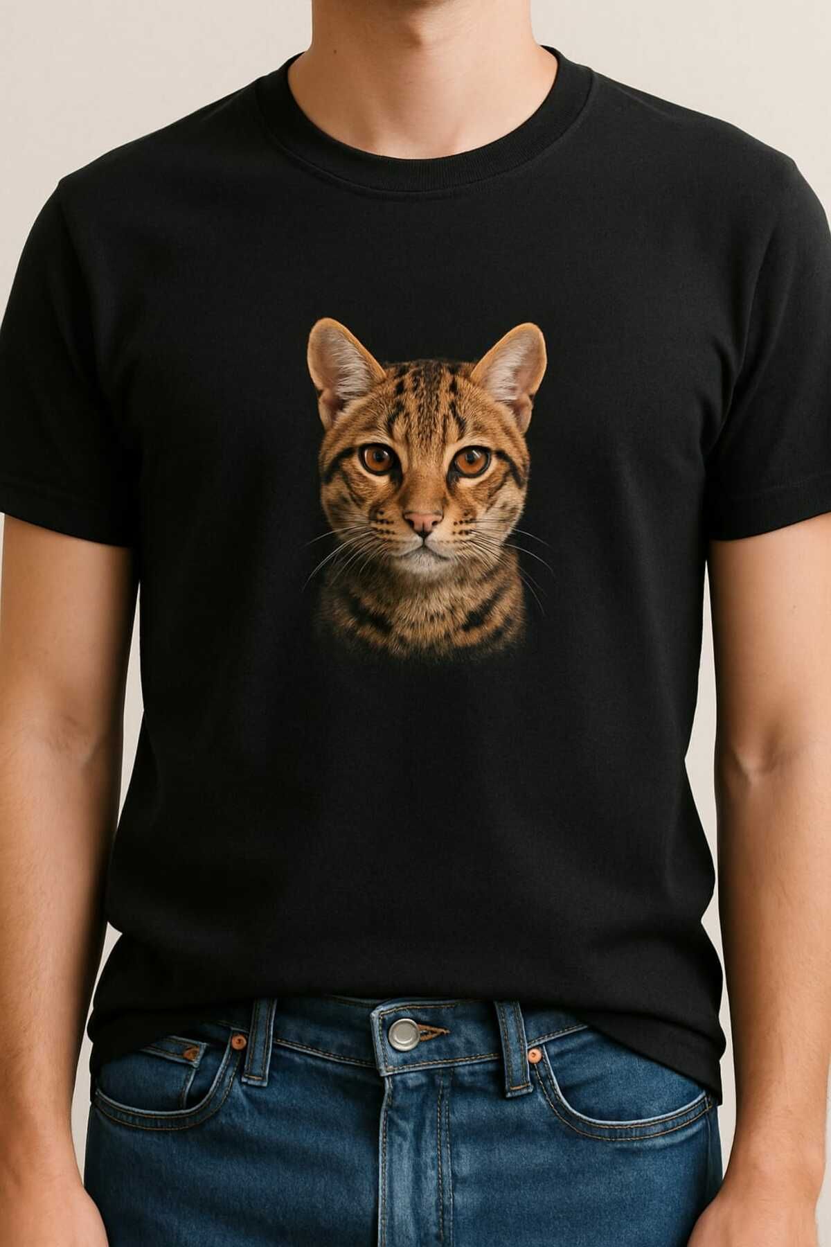 MAGORS GraffTee Kedi Baskılı Siyah T-shirt
