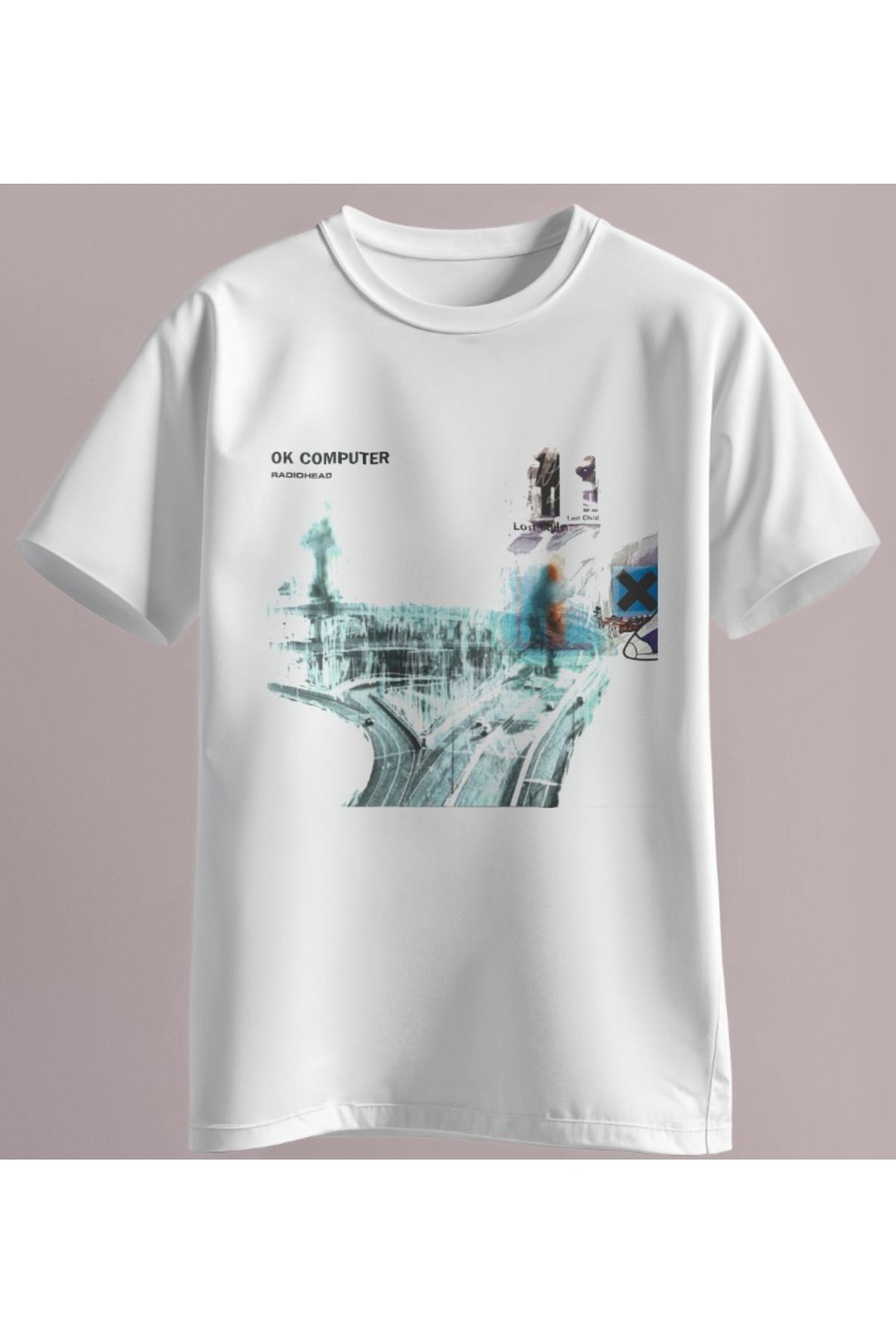 Ladrima OK COMPUTER Albüm Ön Arka Baskılı Radiohead Regular Size Tişört
