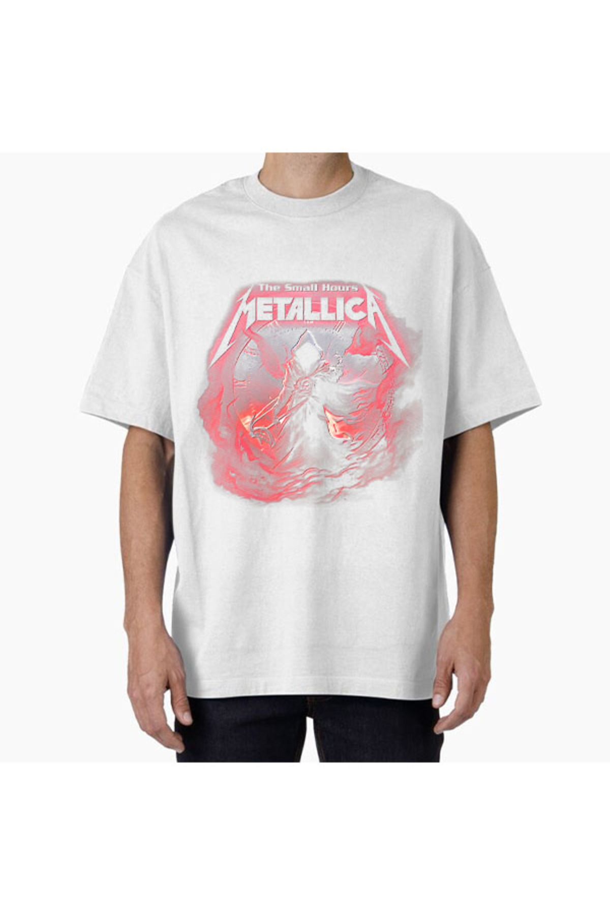 COMVİCHO Unisex Metallica21 Tasarım Baskılı Oversize T-Shirt
