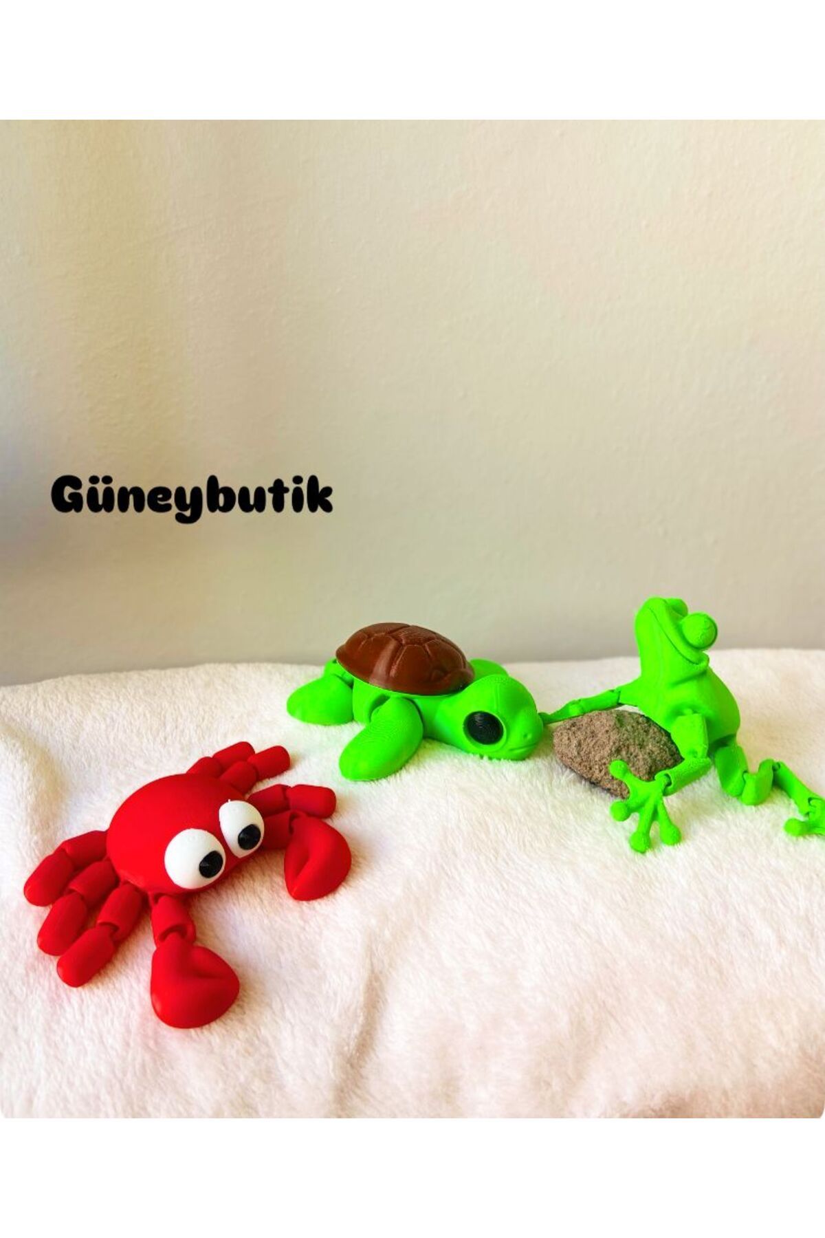 güneybutik Oynar Ayaklı Yengeç Kaplumbağa Kurbağa Seti / Fotoğraf Çekim Dekoru / Çocukların Eğlencesi