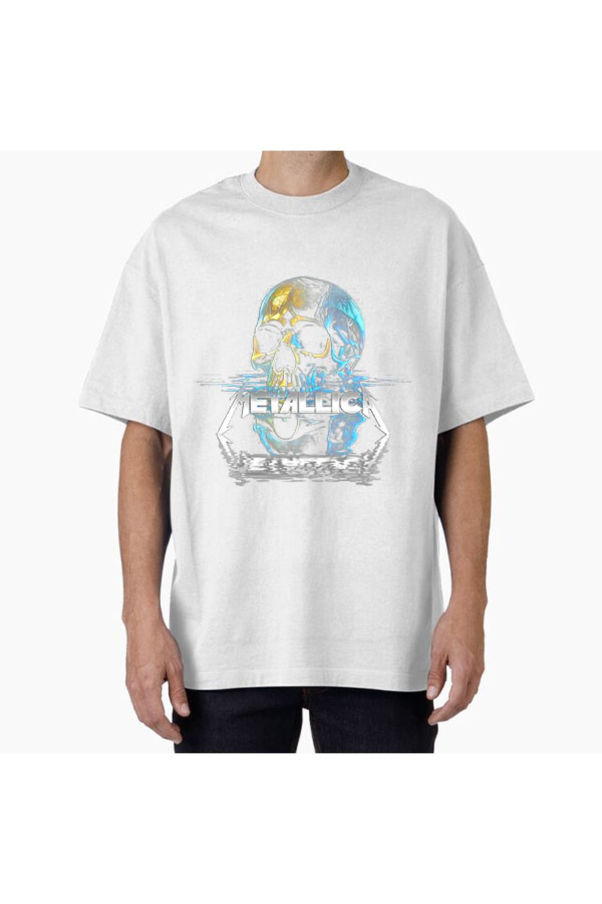 COMVİCHO Unisex Metallica31 Tasarım Baskılı Oversize T-Shirt