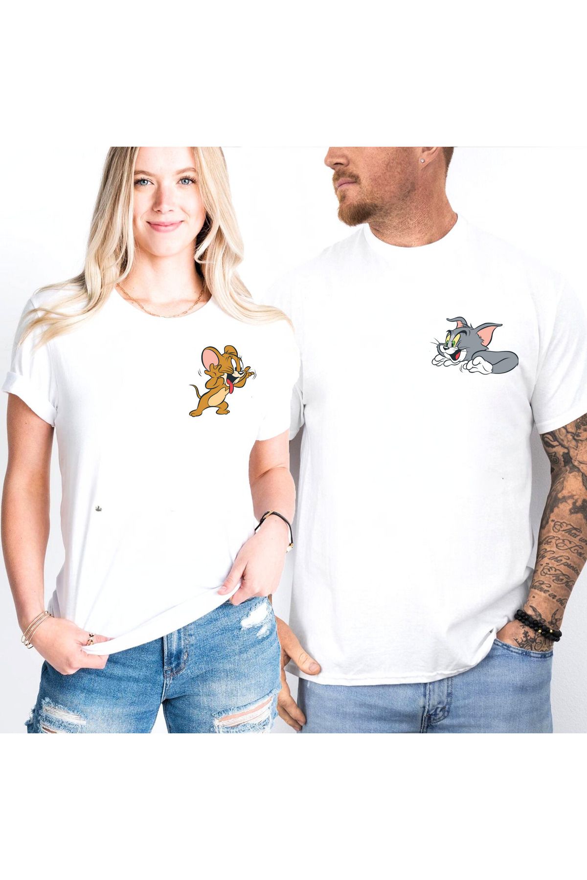 Etoile Studio Tom ve Jerry Sevgili Tişörtü | Oversize Tişört | Çift Kombin Tişörtü