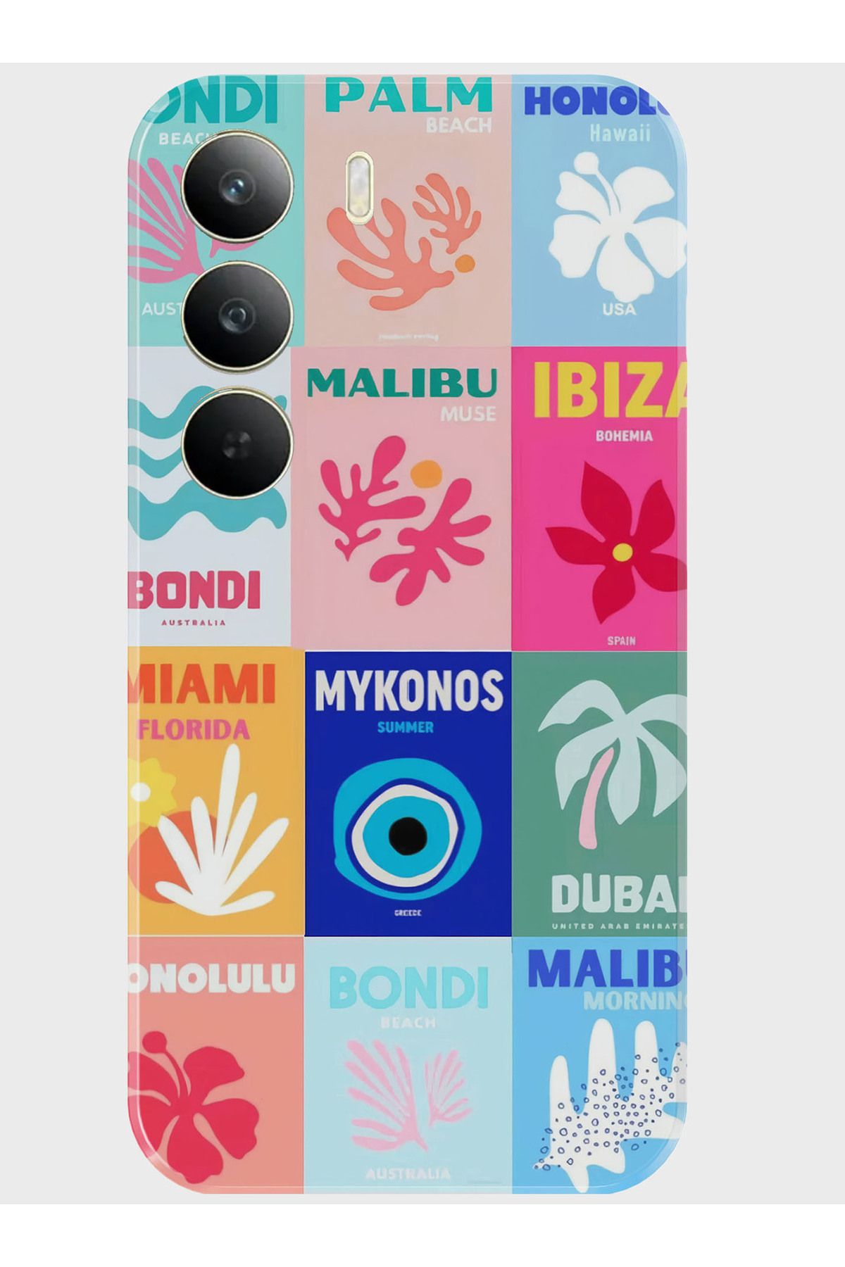 Activist Tecno Camon 40 4G Kılıf Kamera Korumalı Baskılı Silikon Kapak - mykonos