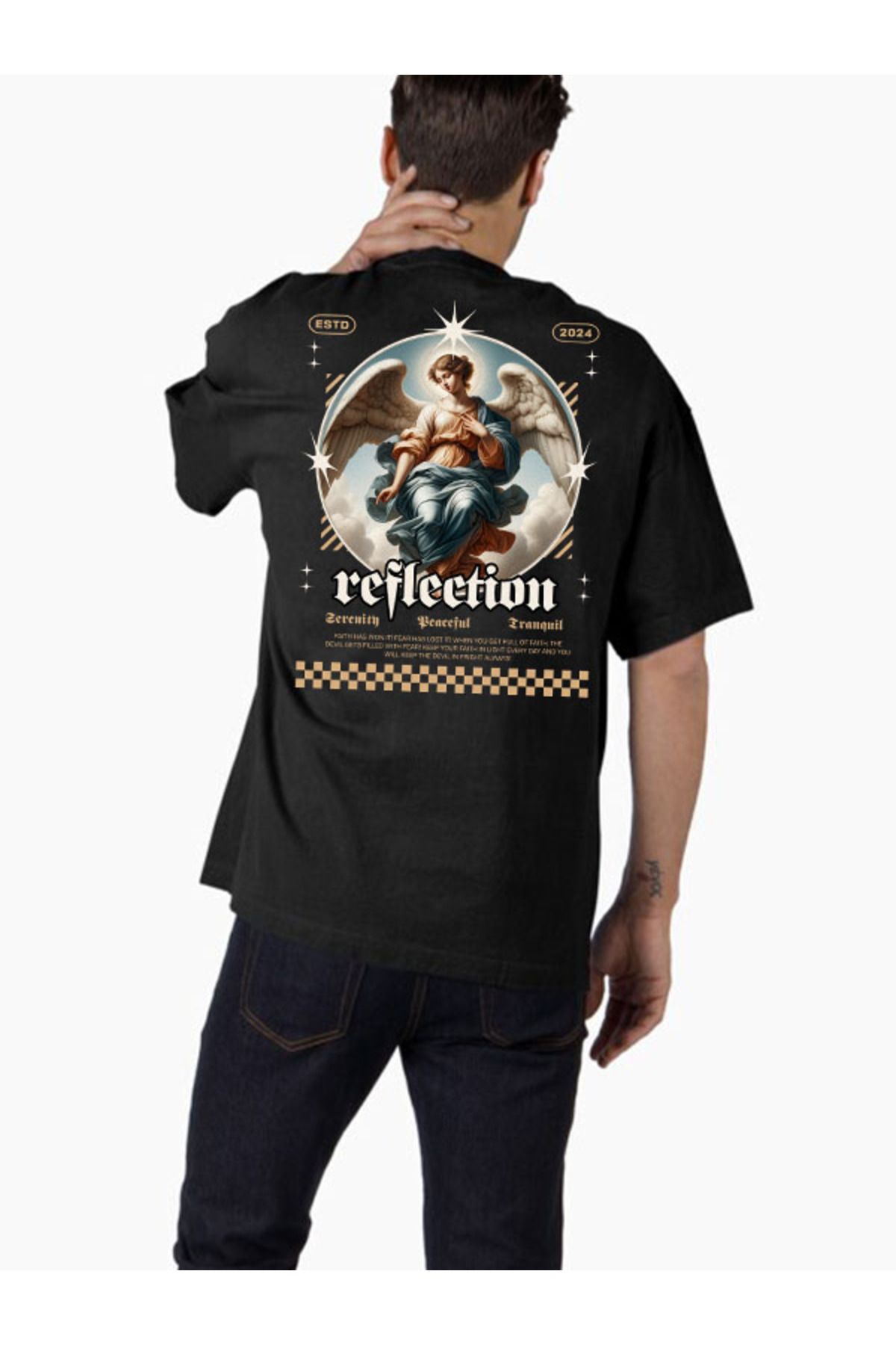COMVİCHO Unisex streetwear122 Tasarım Baskılı Oversize T-Shirt