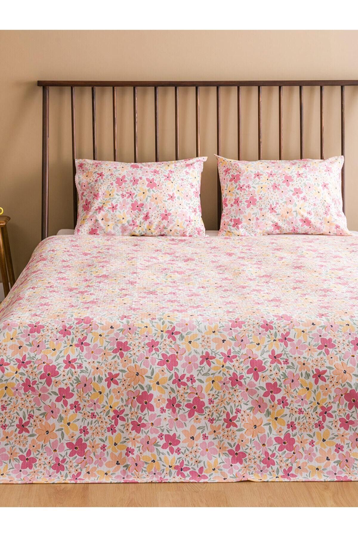 LC Waikiki LCW HOME Çiçek Baskılı Çift Kişilik Pike Seti