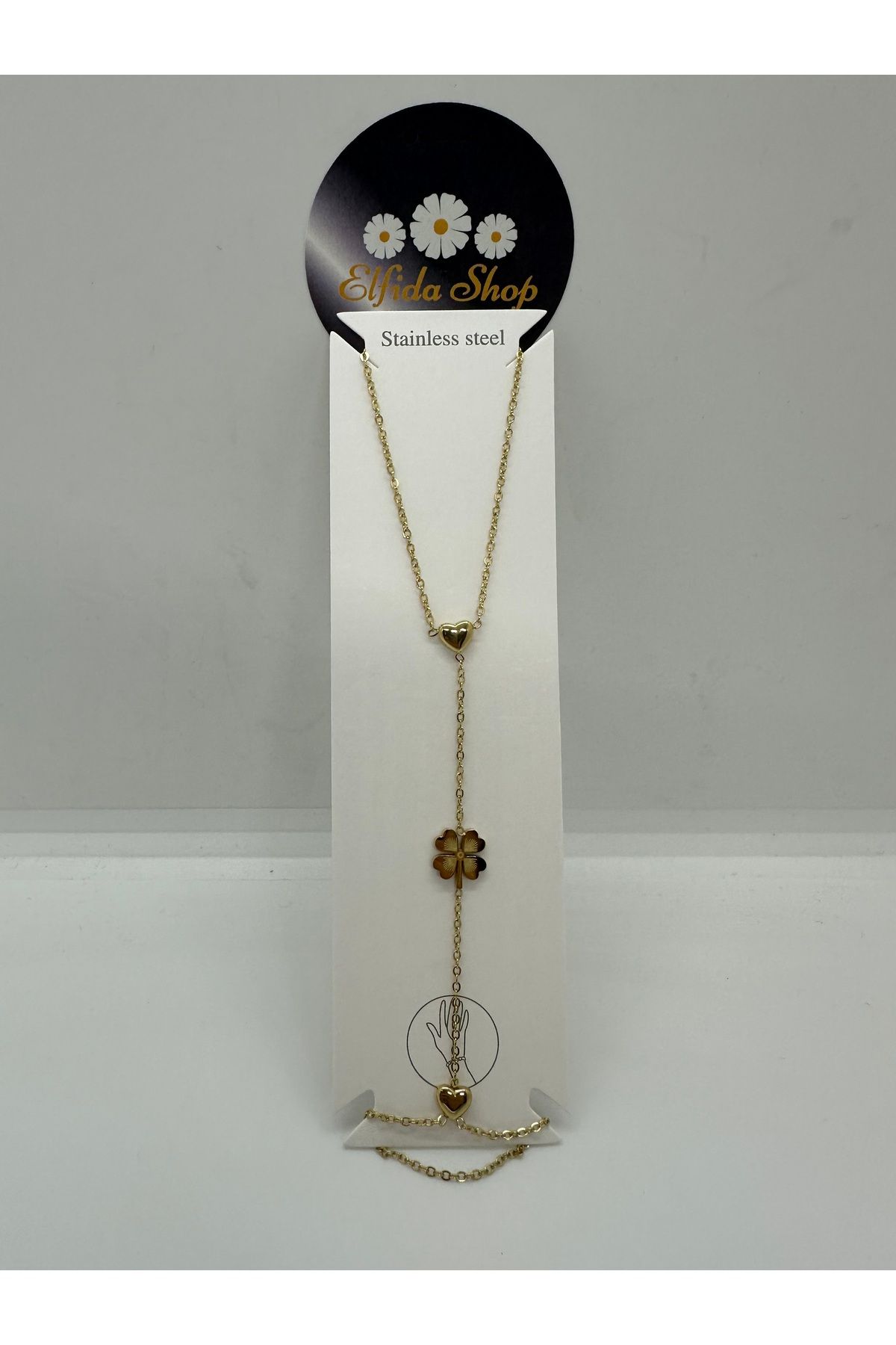 Elfida Shop Stainles Steel Çelik Yonca Kalp Şahmeran