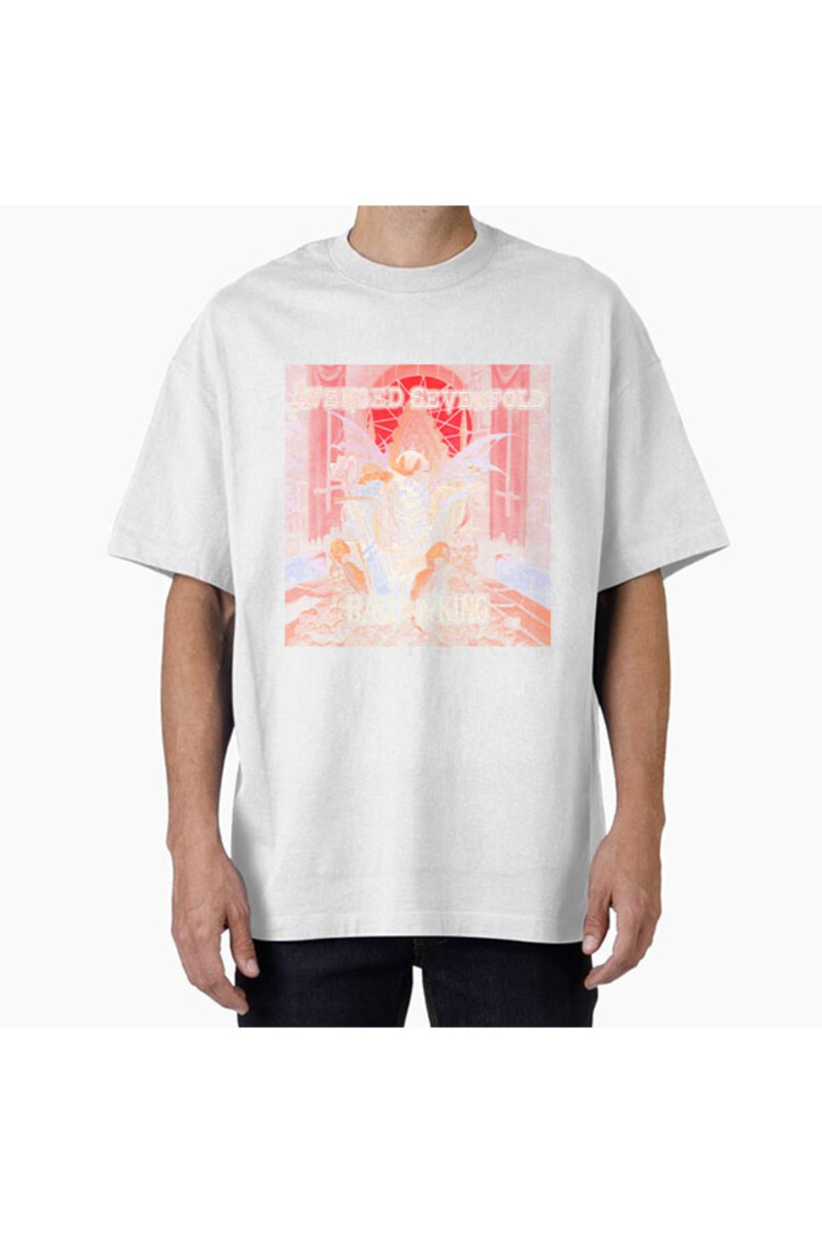 COMVİCHO Unisex maiden02 Tasarım Baskılı Oversize T-Shirt