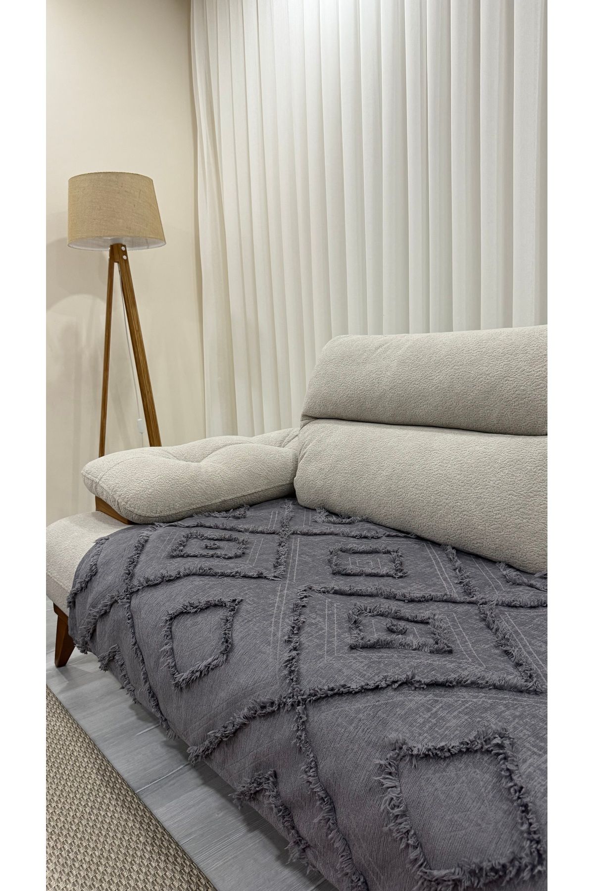 KAYALI HOME Bohem Füme Koltuk Örtüsü 100 x 240