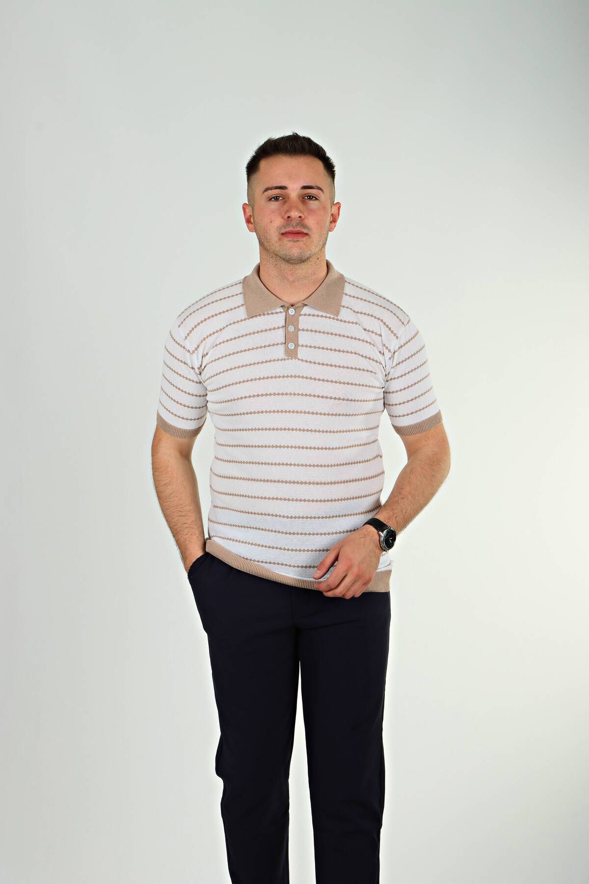 eg38 Tmb Zikzak Triko Tshirt Kahve