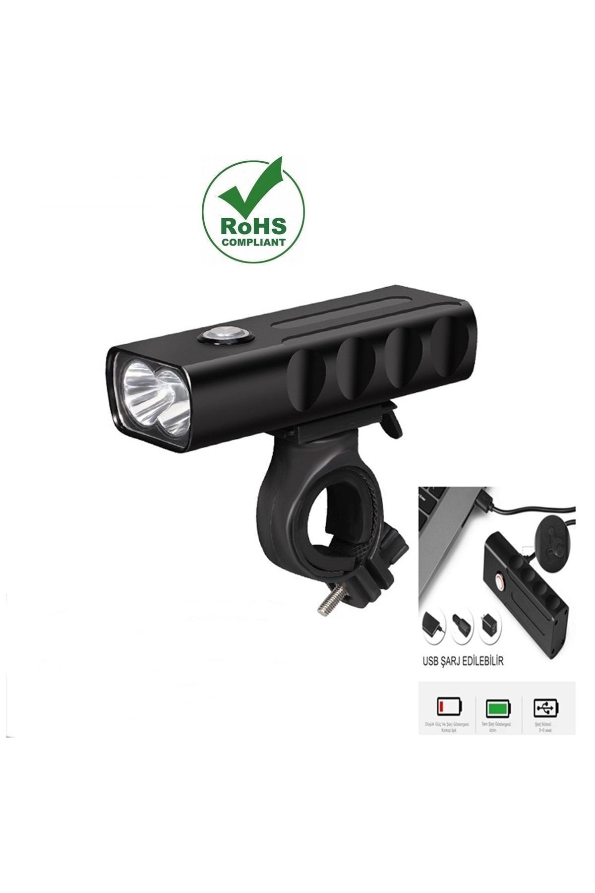SerenityHaven Bisiklet Ön Far Usb Şarjlı Power Su Geçirmez Fener 1000 Lümen Bisiklet Lambası