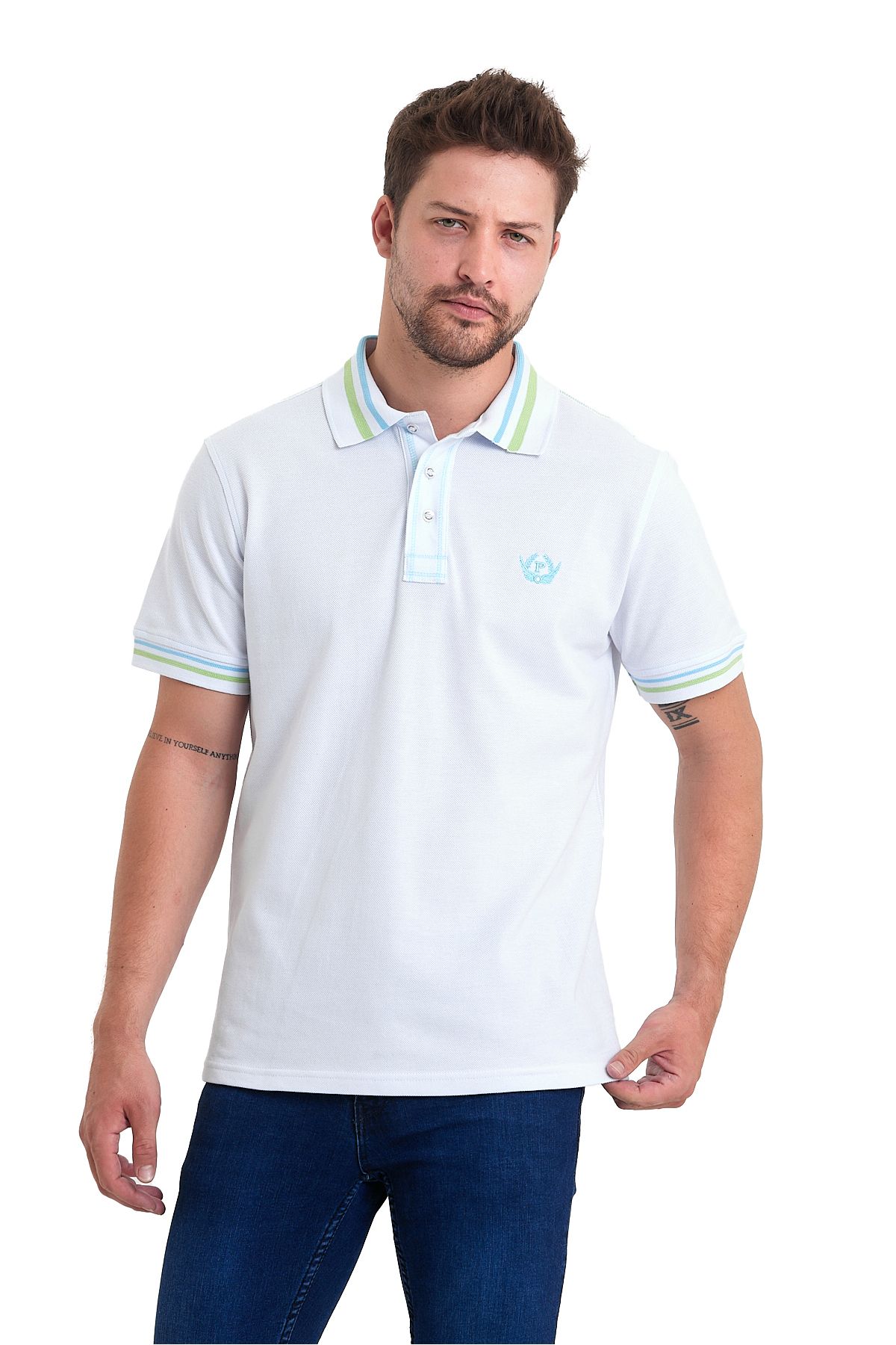 PAOROSS % 100 Giza Pamuk Premium Kalite Erkek Beyaz Klasik Polo Yaka T-shirt Özel Şık Ve Rahat Tasarım 2025